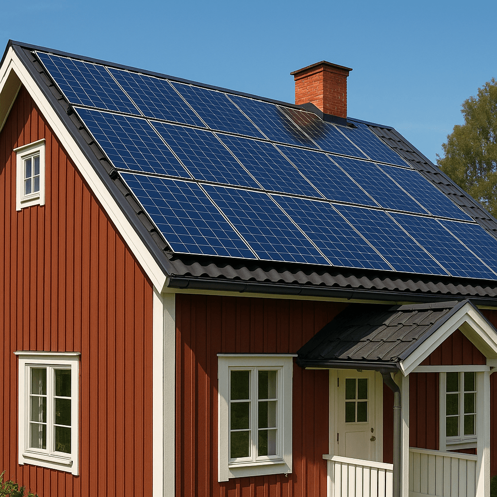 Solar panels on a house