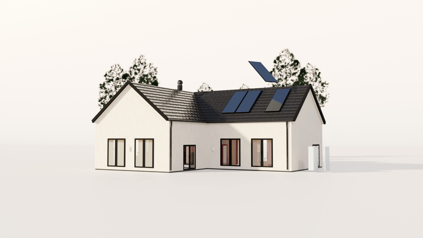 Solar panels on a house